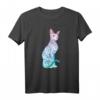 HapFrog T-Shirt mit Pastell Goth Sphynx-Katze & Tattoo-Design – Mystisches Halloween Katzen Shirt für Tierliebhaber & Freunde