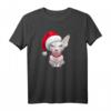 Weiß Sphynx-Katze in Santa Claus Hat Weihnachten T-Shirt – Lustiges Geschenk für Katzenliebhaber & Sphynx-Fans