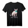 SPHYNX Katze mit Gesichtsmaske Mundschutz T-Shirt – Lustiges Katzenmotiv für Katzenliebhaber, Weihnachts- und Geburtstagsgeschenk