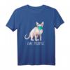 SPHYNX Katze mit Gesichtsmaske Mundschutz T-Shirt – Lustiges Katzenmotiv für Katzenliebhaber, Weihnachts- und Geburtstagsgeschenk