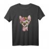 Sphynx Cat Shirt – Süße haarlose Katze mit Blumen T-Shirt, perfektes Geschenk für Katzenliebhaber & Tierfreunde