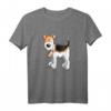Happy Foxterrier mit Spielzeug T-Shirt – Lustiges Hundemotiv Geschenk für Hundeliebhaber, Kinder, Damen & Herren