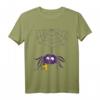 Lustiges lila Spinne mit Laubbläser T-Shirt – Humorvolles Tier- und Gartenarbeit-Shirt für Spinnenliebhaber, Satire-Fans und Menschen mit Arachnophobie