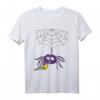 Lustiges lila Spinne mit Laubbläser T-Shirt – Humorvolles Tier- und Gartenarbeit-Shirt für Spinnenliebhaber, Satire-Fans und Menschen mit Arachnophobie
