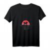 Damen Tibetischer Mastiff T-Shirt mit japanischem Sonnenuntergang - Retro Hundedesign in Rot mit V-Ausschnitt, ideal als Geschenk für Hundeliebhaber