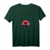 Damen Tibetischer Mastiff T-Shirt mit japanischem Sonnenuntergang - Retro Hundedesign in Rot mit V-Ausschnitt, ideal als Geschenk für Hundeliebhaber