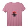 Damen Tibetischer Mastiff T-Shirt mit japanischem Sonnenuntergang - Retro Hundedesign in Rot mit V-Ausschnitt, ideal als Geschenk für Hundeliebhaber