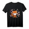 Rote Panda Kawaii T-Shirt mit Kirschblüten – Süßes Tierdesign für Kinder, Anime, Manga, Cosplay & Otaku Fans im 90er Stil