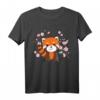 Rote Panda Kawaii T-Shirt mit Kirschblüten – Süßes Tierdesign für Kinder, Anime, Manga, Cosplay & Otaku Fans im 90er Stil