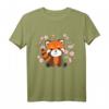 Rote Panda Kawaii T-Shirt mit Kirschblüten – Süßes Tierdesign für Kinder, Anime, Manga, Cosplay & Otaku Fans im 90er Stil