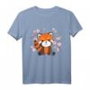 Rote Panda Kawaii T-Shirt mit Kirschblüten – Süßes Tierdesign für Kinder, Anime, Manga, Cosplay & Otaku Fans im 90er Stil