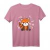Rote Panda Kawaii T-Shirt mit Kirschblüten – Süßes Tierdesign für Kinder, Anime, Manga, Cosplay & Otaku Fans im 90er Stil