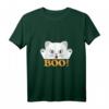 Damen Cat Boo Ghost Lustiges Halloween Tier Haustier T-Shirt mit V-Ausschnitt – Perfekt für Katzenliebhaber, Kinder & Halloween Kostümideen