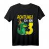 Kinder Krokodil 3. Geburtstag Alligator T-Shirt – Coole Geburtstagskleidung für Dreijährige mit Reptilienmotiv