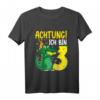 Kinder Krokodil 3. Geburtstag Alligator T-Shirt – Coole Geburtstagskleidung für Dreijährige mit Reptilienmotiv