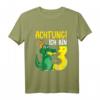 Kinder Krokodil 3. Geburtstag Alligator T-Shirt – Coole Geburtstagskleidung für Dreijährige mit Reptilienmotiv