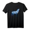 Einsamer Wolf Heult - Silhouette mit Mond und Kaktus - Tier- und Naturliebhaber T-Shirt als Geschenkidee