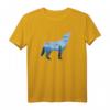 Einsamer Wolf Heult - Silhouette mit Mond und Kaktus - Tier- und Naturliebhaber T-Shirt als Geschenkidee