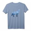 Einsamer Wolf Heult - Silhouette mit Mond und Kaktus - Tier- und Naturliebhaber T-Shirt als Geschenkidee