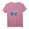 Einsamer Wolf Heult - Silhouette mit Mond und Kaktus - Tier- und Naturliebhaber T-Shirt als Geschenkidee