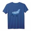 Einsamer Wolf Heult - Silhouette mit Mond und Kaktus - Tier- und Naturliebhaber T-Shirt als Geschenkidee