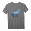 Einsamer Wolf Heult - Silhouette mit Mond und Kaktus - Tier- und Naturliebhaber T-Shirt als Geschenkidee