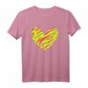 Helles Pink & Grünes Zebra Muster Herz / Wildes Tier T-Shirt – Vintage Design für Verliebte & Tierliebhaber