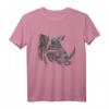 Nashorn Kunstwerk - Tier Motiv T-Shirt für Tierliebhaber, Freunde & Familie | Zoo Nashorn Design