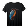 Vogel Tier Motiv Eisvogel Tiergesicht T-Shirt - Klassisch geschnitten mit doppeltem Saum, perfekt für Tier- und Naturliebhaber