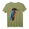 Vogel Tier Motiv Eisvogel Tiergesicht T-Shirt - Klassisch geschnitten mit doppeltem Saum, perfekt für Tier- und Naturliebhaber