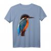 Vogel Tier Motiv Eisvogel Tiergesicht T-Shirt - Klassisch geschnitten mit doppeltem Saum, perfekt für Tier- und Naturliebhaber