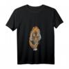 Tiger Raubtier Tiermotiv T-Shirt mit V-Ausschnitt – Leichtes, klassisch geschnittenes Tiermotiv-Shirt mit doppelten Nähten