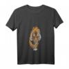 Tiger Raubtier Tiermotiv T-Shirt mit V-Ausschnitt – Leichtes, klassisch geschnittenes Tiermotiv-Shirt mit doppelten Nähten
