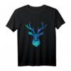 Rentier T-Shirt für Tierliebhaber in Cyanblau, Violett und Blaugrün – Perfekt für Jäger, Camper, Bauern & Rentier-Fans