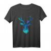 Rentier T-Shirt für Tierliebhaber in Cyanblau, Violett und Blaugrün – Perfekt für Jäger, Camper, Bauern & Rentier-Fans
