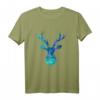 Rentier T-Shirt für Tierliebhaber in Cyanblau, Violett und Blaugrün – Perfekt für Jäger, Camper, Bauern & Rentier-Fans