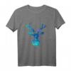 Rentier T-Shirt für Tierliebhaber in Cyanblau, Violett und Blaugrün – Perfekt für Jäger, Camper, Bauern & Rentier-Fans