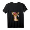 Damen Baby Reh Rehkitz Kaugummi Haarband Waldtier T-Shirt mit V-Ausschnitt – Süßes Outfit für Tier- und Naturliebhaber, Kinder & Reh-Fans