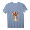 Damen Baby Reh Rehkitz Kaugummi Haarband Waldtier T-Shirt mit V-Ausschnitt – Süßes Outfit für Tier- und Naturliebhaber, Kinder & Reh-Fans
