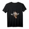 Damen Giraffen Gesicht Niedlich Tierliebhaber T-Shirt mit V-Ausschnitt – Stylisch & Trendiges Geschenk für Zoo- und Tierparkfans