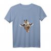 Damen Giraffen Gesicht Niedlich Tierliebhaber T-Shirt mit V-Ausschnitt – Stylisch & Trendiges Geschenk für Zoo- und Tierparkfans