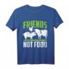 Friends Not Food Vegan Spruch T-Shirt für Tierliebhaber & Tierschützer - Lustiges Geschenk zum Geburtstag für Veganer, Vegetarier & Tierfreunde
