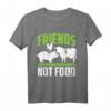 Friends Not Food Vegan Spruch T-Shirt für Tierliebhaber & Tierschützer - Lustiges Geschenk zum Geburtstag für Veganer, Vegetarier & Tierfreunde