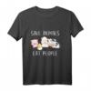 Save Animals Eat People Veganer Vegetarier Go Veggie Langarmshirt – Lustiges Tierrechts-Design für Veganer & Tierschützer