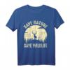 Rette die Natur Rette die Tierwelt Retro Vintage Earth Day T-Shirt – Umweltbewusstes Geschenk für Umweltschützer und Earth Day Aktionen