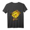 Herbst Vogel T-Shirt mit buntem Laub und Sonnenuntergang - Japanisches Design für Natur- und Vogel-Liebhaber