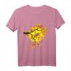 Herbst Vogel T-Shirt mit buntem Laub und Sonnenuntergang - Japanisches Design für Natur- und Vogel-Liebhaber