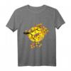 Herbst Vogel T-Shirt mit buntem Laub und Sonnenuntergang - Japanisches Design für Natur- und Vogel-Liebhaber