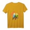 Damen Wellensittich T-Shirt mit Herz - Vogel Geschenk für Tierliebhaber, Papageien- und Wellensittichfans, V-Ausschnitt