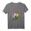Damen Wellensittich T-Shirt mit Herz - Vogel Geschenk für Tierliebhaber, Papageien- und Wellensittichfans, V-Ausschnitt